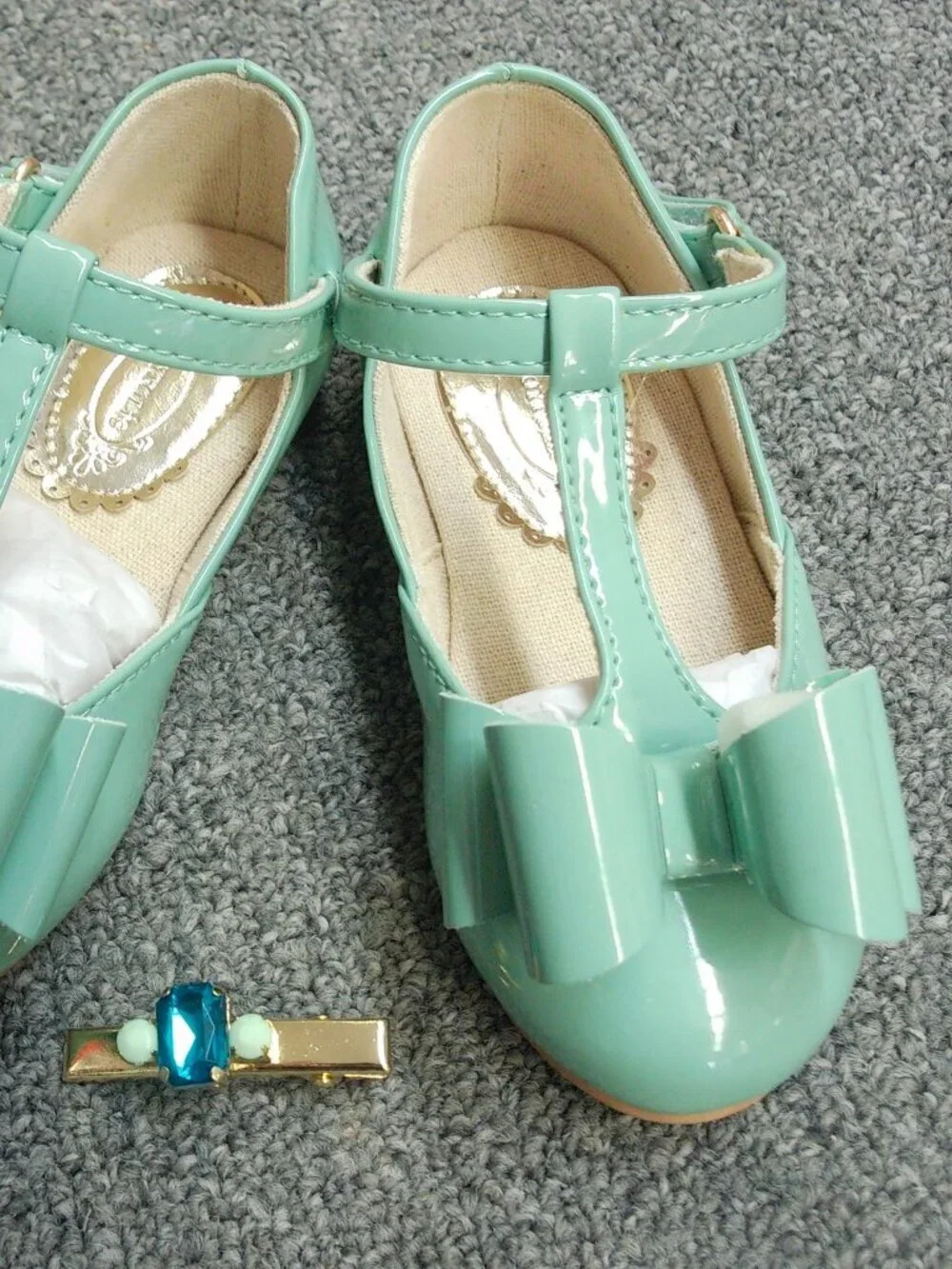 Joyfolie Mint Green Double Bow Dress Shoe
